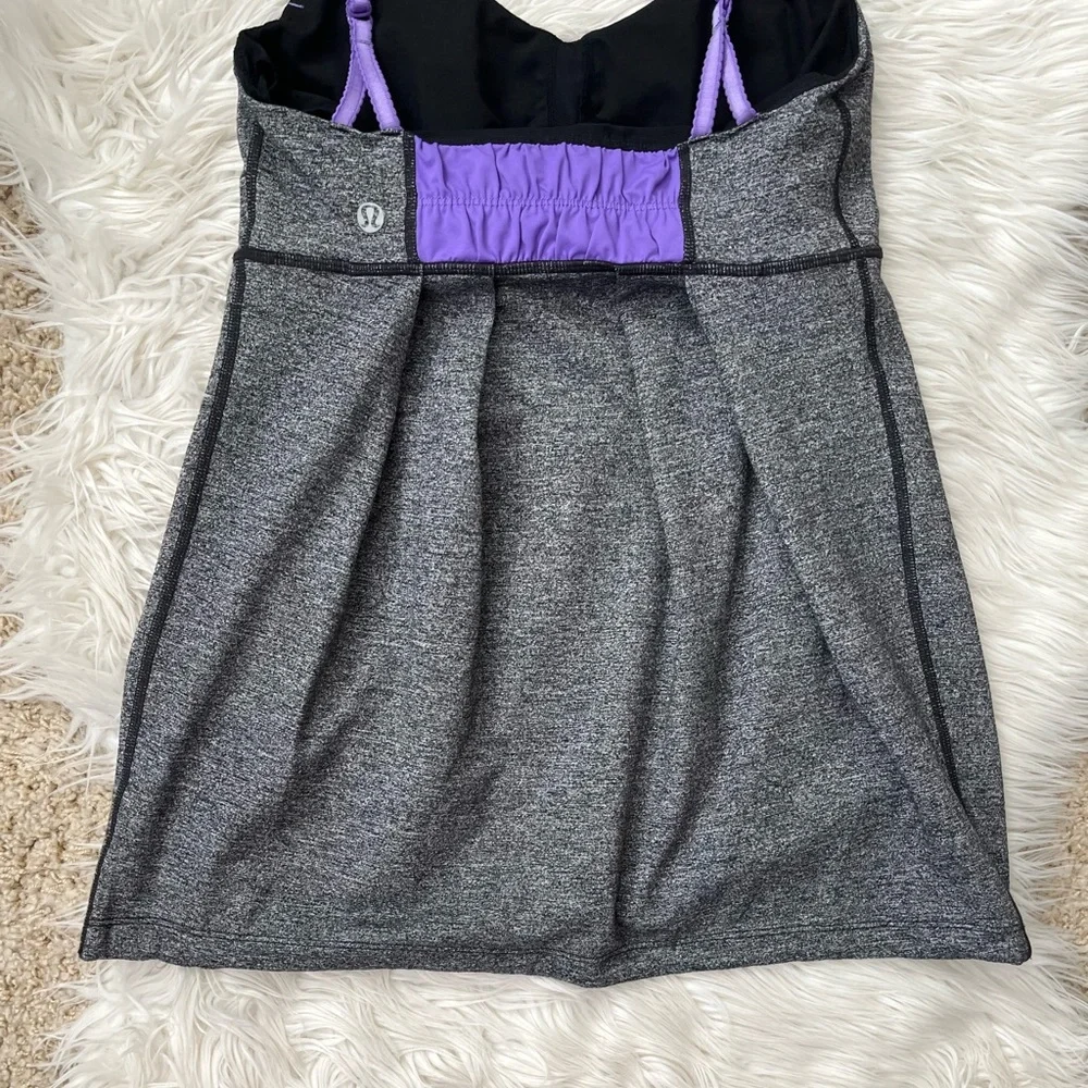 {Lululemon} Yogi Dance Tank Top in Heathered Grey & Purple - Women's 6